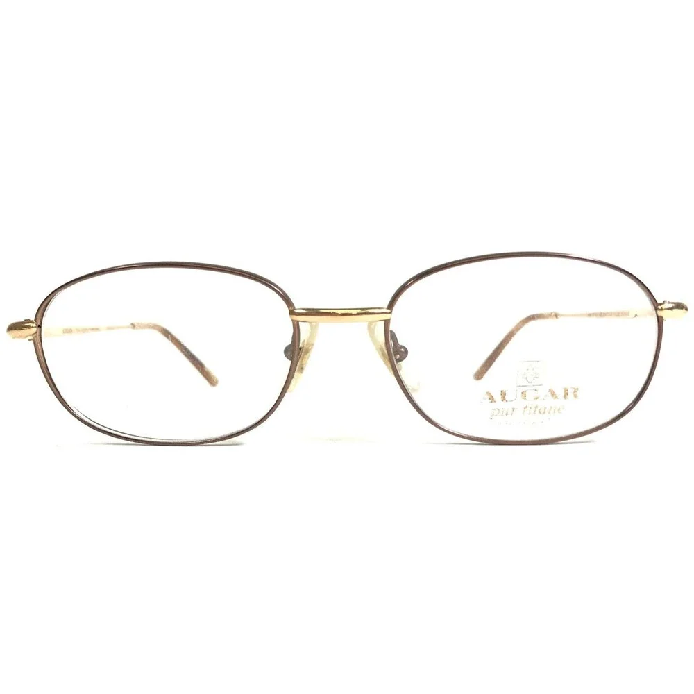 Augar Eyeglasses Frames HT51 CHAMPAGNE Brown Gold 22KT GP Gold Plated 52-19-140